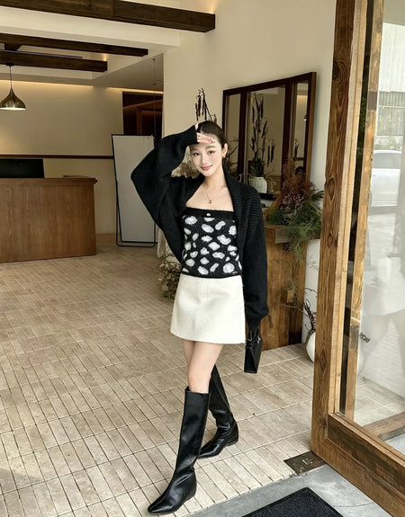 Brynn Cheetah Winter Top With Shrug