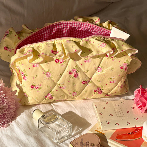 Blossie Floral Frill Makeup Pouch