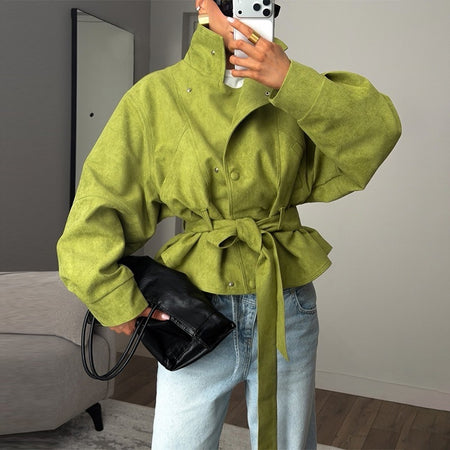 Holt Suede Coat With Belt