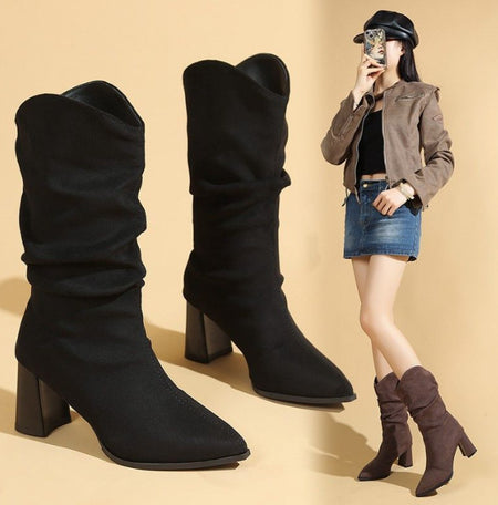 Bella Block Suede Boots