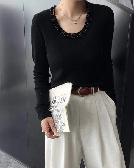 Caroline Pearl Soft Knit Pullover