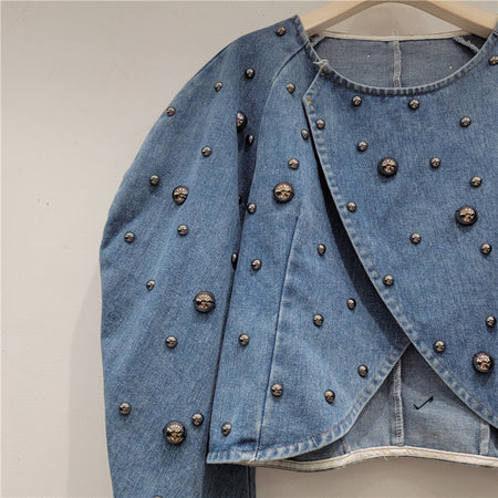 Yasmin Embellished Denim Blouse
