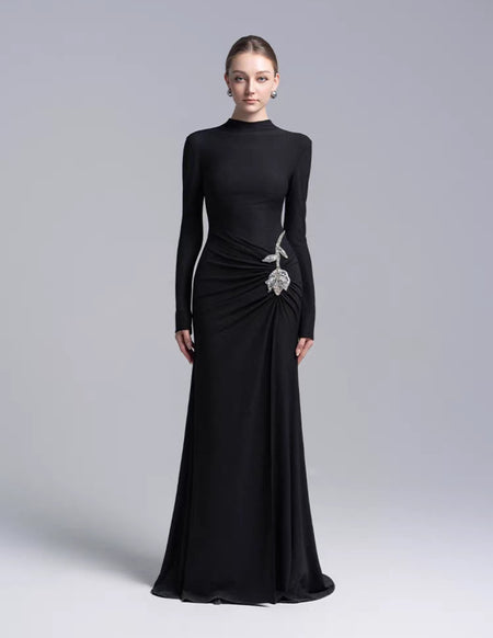 Svea Embellished Slit Maxi Dress