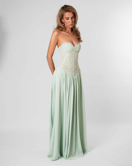 Helena Lace Corset Maxi Dress