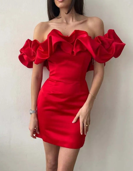 Cyrene Ruffle Off Shoulder Dress