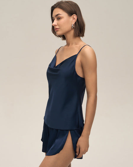 Olwen Cowl Satin Nightsuit Short Set