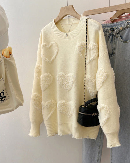 Ruben Heart Pearl Woolen Sweater