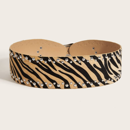 Paris Leopard Punk Rivet Belt