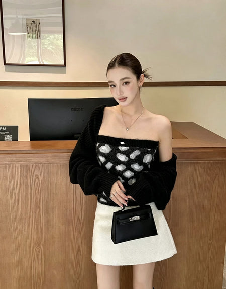 Brynn Cheetah Winter Top With Shrug