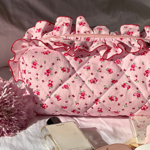 Blossie Floral Frill Makeup Pouch