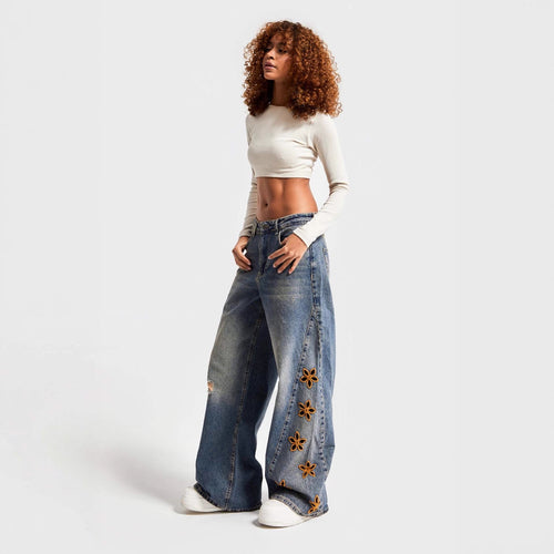 Parker Embroidered Flared Jeans