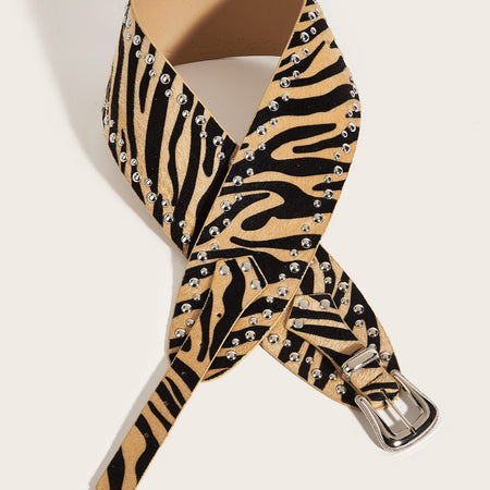 Paris Leopard Punk Rivet Belt