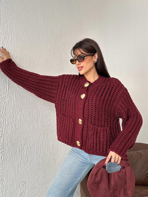 Elian Woolen Buttoned Cardigan