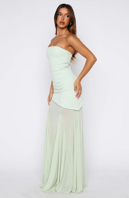 Kalina Off Shoulder Fishtail Maxi Dress