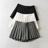 Tenniscore Trendy Short Skirts In Black