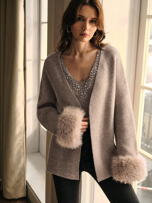 Danica Top With Fur Cape Sweater