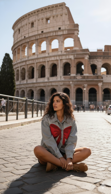 Angola Print Denim Jacket