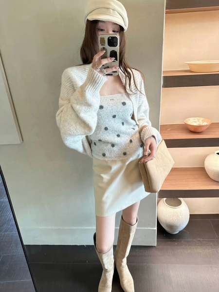 Annie Polka Winter Top With Shrug