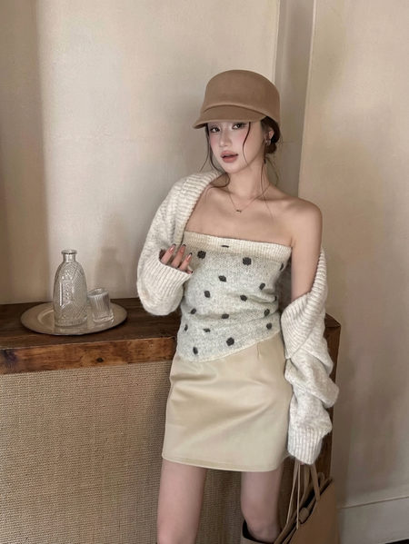 Annie Polka Winter Top With Shrug