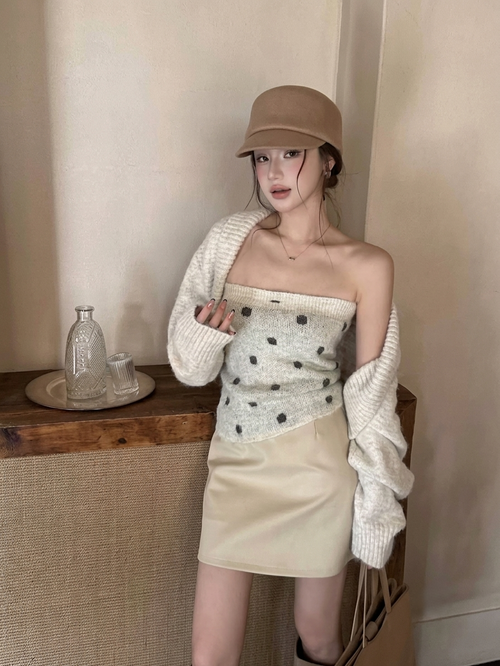 Annie Polka Winter Top With Shrug