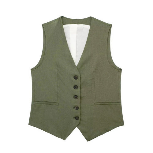Carter Linen Coord Set in Olive