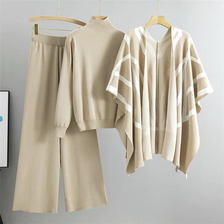 Beige - Dory Luxe Winter Coord Set with Cape