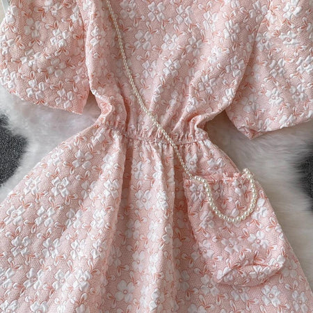 Pink - Susaine floral statement dress with bag