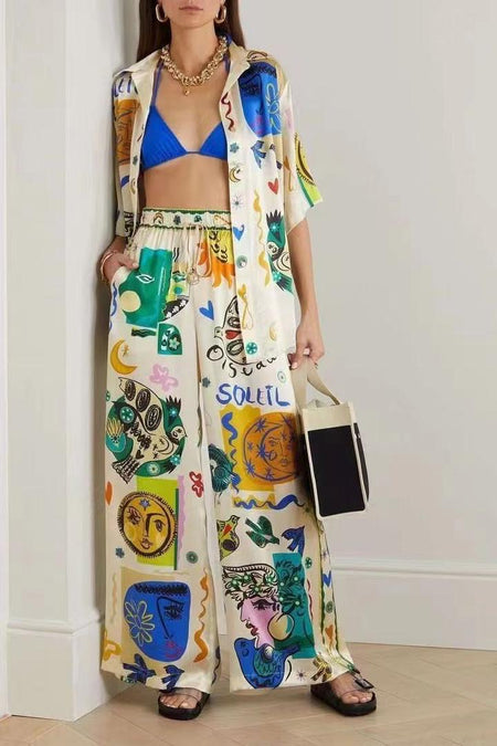 Harvey Summer Holiday Abstract Coord Set In Multicolor