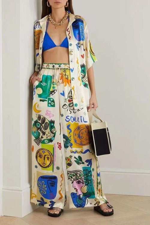 Harvey Summer Holiday Abstract Coord Set In Multicolor