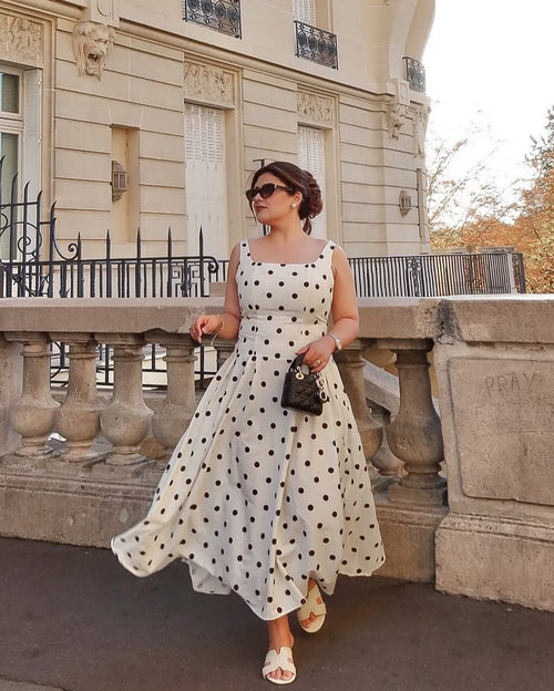 Neiman Polka Summer Holiday Maxi Dress In Off-White