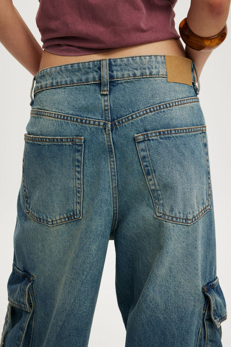 Tone High Rise Wide Cargo Jeans