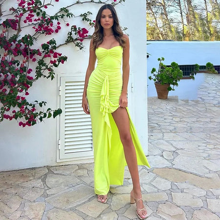 Neon - Keya Bodycon Midi Dress with Ruffle