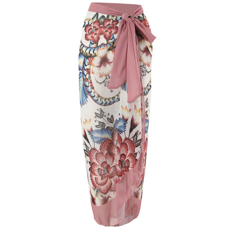 Jerry Blush Swimsuit with Sarong Skirt