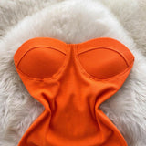 Suzie Tube Bodycon Dress In Orange - Alamode By Akanksha