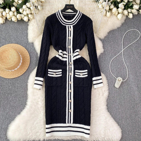 Black - Herrets Statement Knit Dress