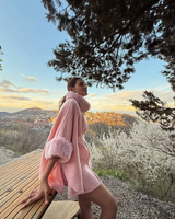 Violetta Premium Winter Capes with Fur Detailing In Pink