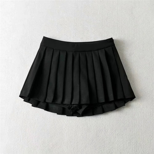 Tenniscore Trendy Short Skirts In Black