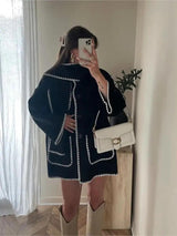 Cora Oversized Woolen Jacket with Scarf - Alamode By Akanksha