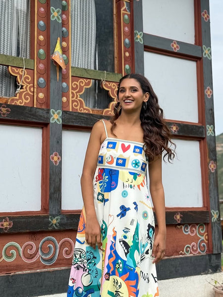 Artemis Printed Dress In Multicolor