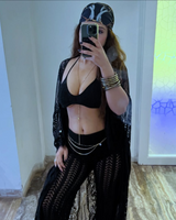 Silvia Crochet Coord Set In Black