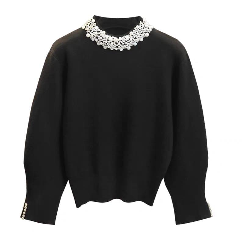 Femella Pearl Detail Luxe Sweater - Alamode By Akanksha
