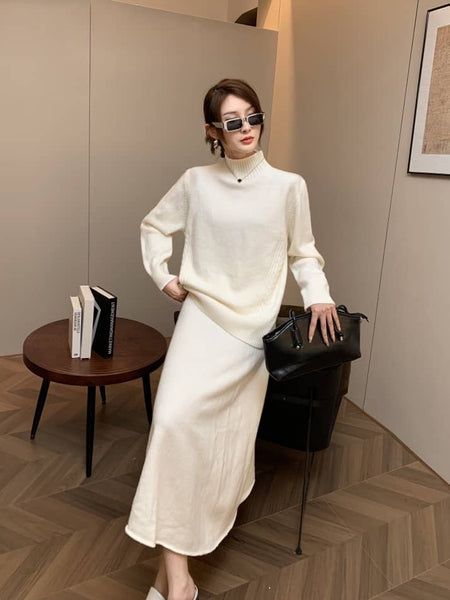 OffWihte - Cassidy Winter Coord Set - Set of Sweater and Skirt