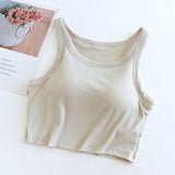 Amway Tank Tops with Inbuilt Bra In Beige