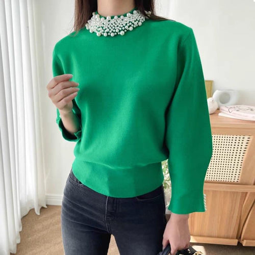 Femella Pearl Detail Luxe Sweater - Alamode By Akanksha