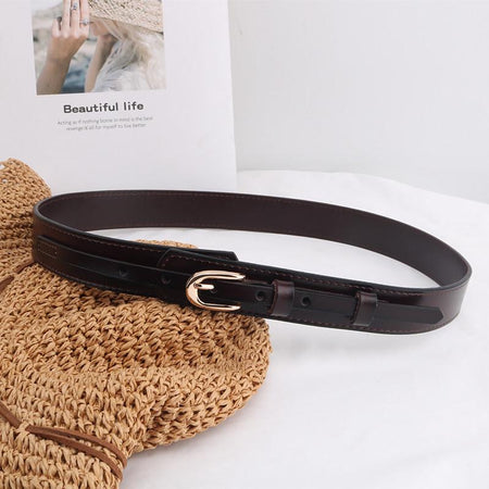 Dark Brown - Jasper Statement Leather PU Belt