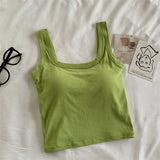Jared Tank Tops with Inbuilt Bra In Green