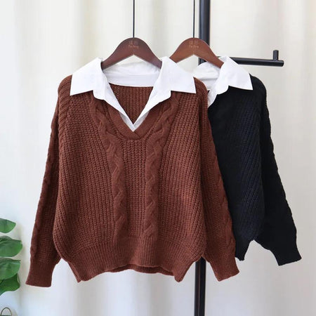 Maroon - Siya Statement Tops with Attached Sweater