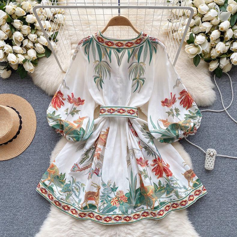 Tropical Vintage Dress with Belt - Alamode By Akanksha