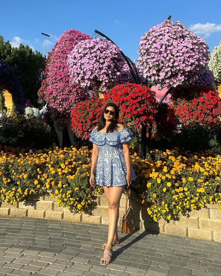 Capri Luxe Summer Dress in Blue - Alamode By Akanksha