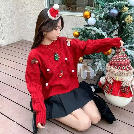 Red - Rebecca Cute Christmassy Sweaters